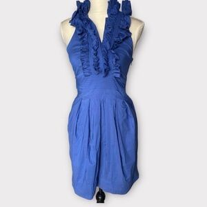 Elegant Blue Ruffle Dress